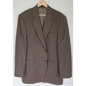 LAUREN RALPH LAUREN Mens Brown Wool Cashmere 2 Button Blazer Coat Jacket Sz 42 L